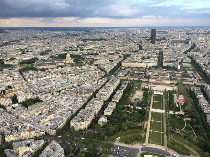 A stunning aerial view of Paris capturing iconic landmarks and architecture.